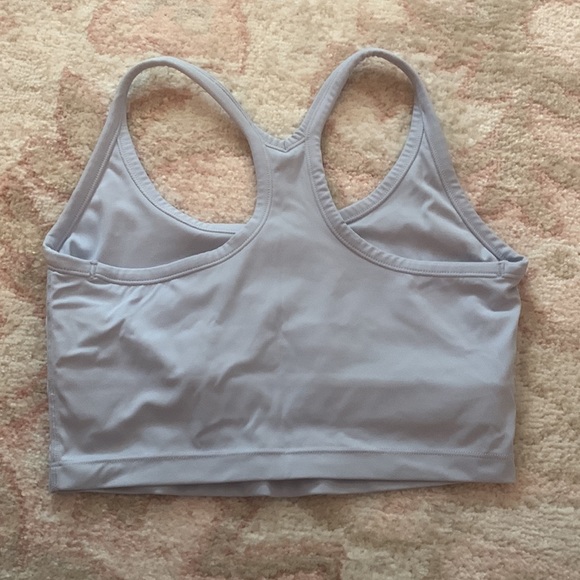 racerback tank cropped blue built in bra no pads - Picture 2 of 2